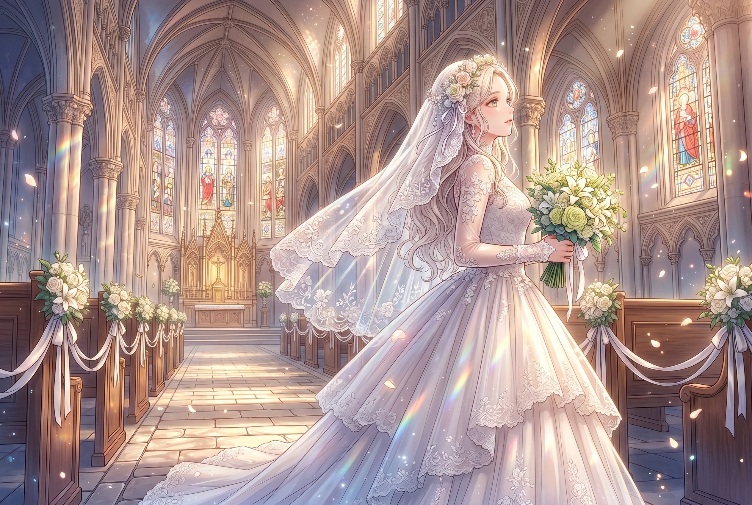 聖堂花嫁の永遠讃歌 | の人気AIイラスト・グラビア