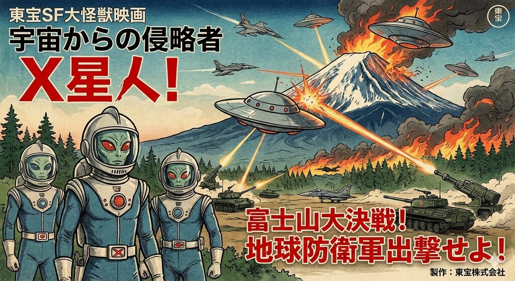 宇宙からの侵略者 X星人 富士山大決戦！地球防衛軍出撃せよ