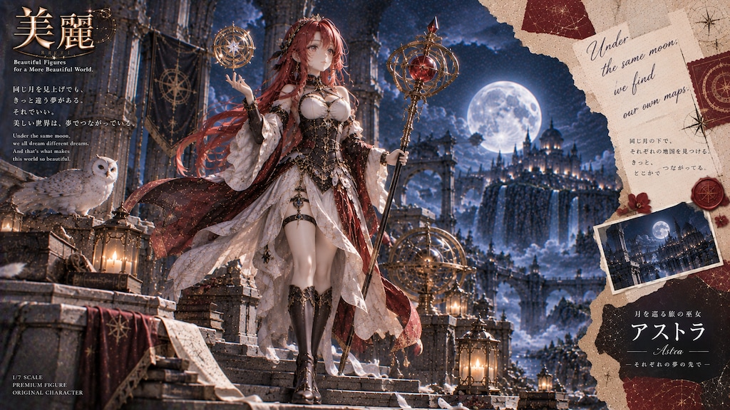 Astra — Shrine Maiden of the Wandering Moon  Under the same moon, we each find our own maps.  Astra