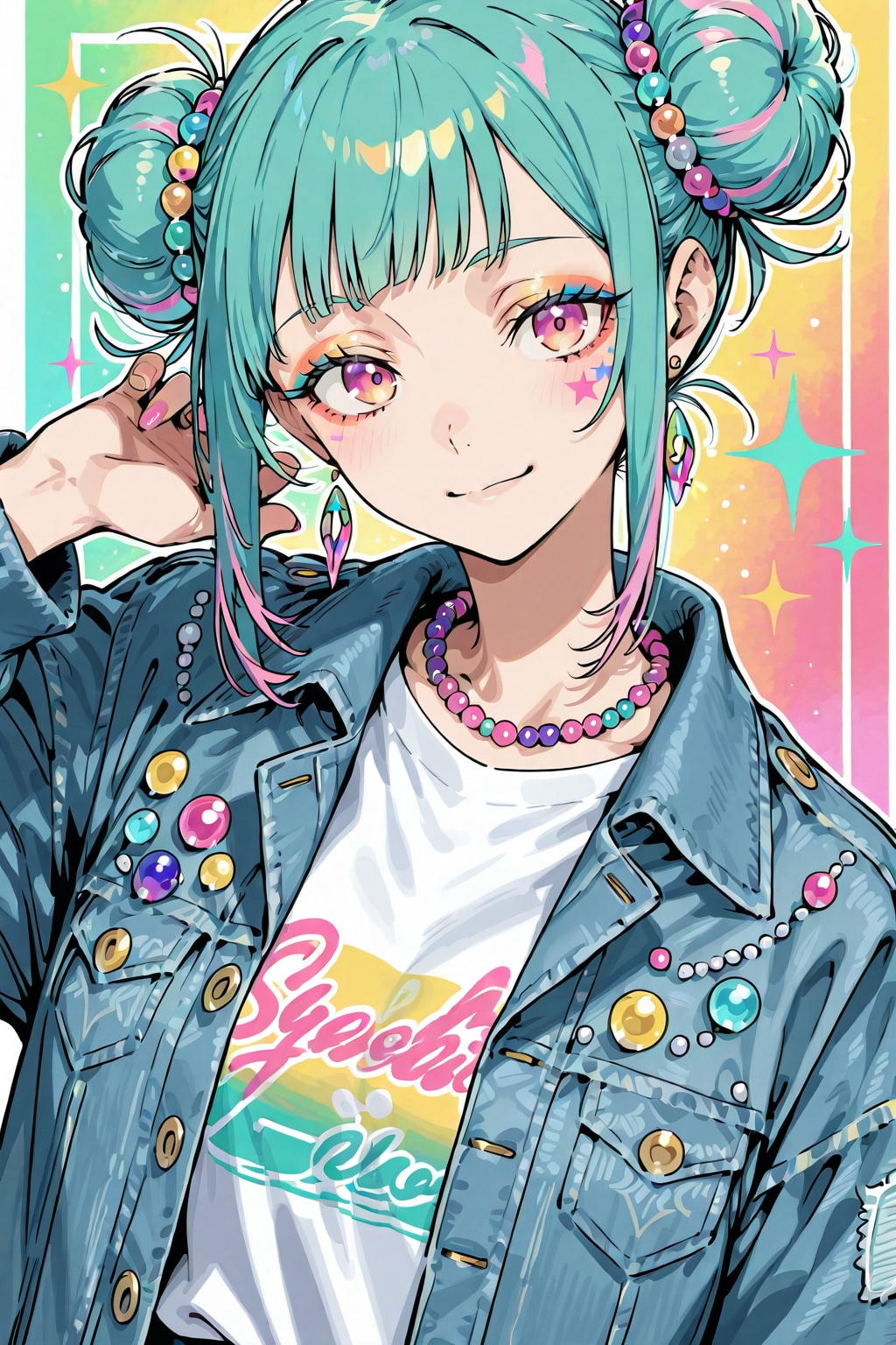 デニム＋パステルコーデ