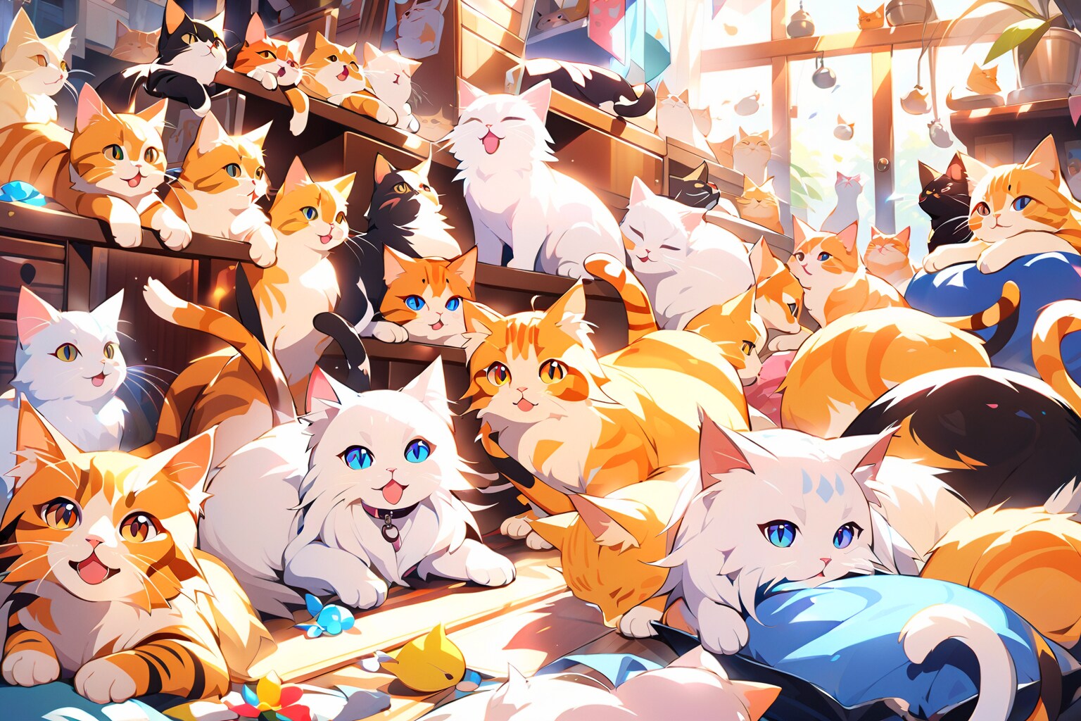 ねこだらけで