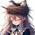 【謎画像】頭に鳥の巣を作られた女の子 3枚目