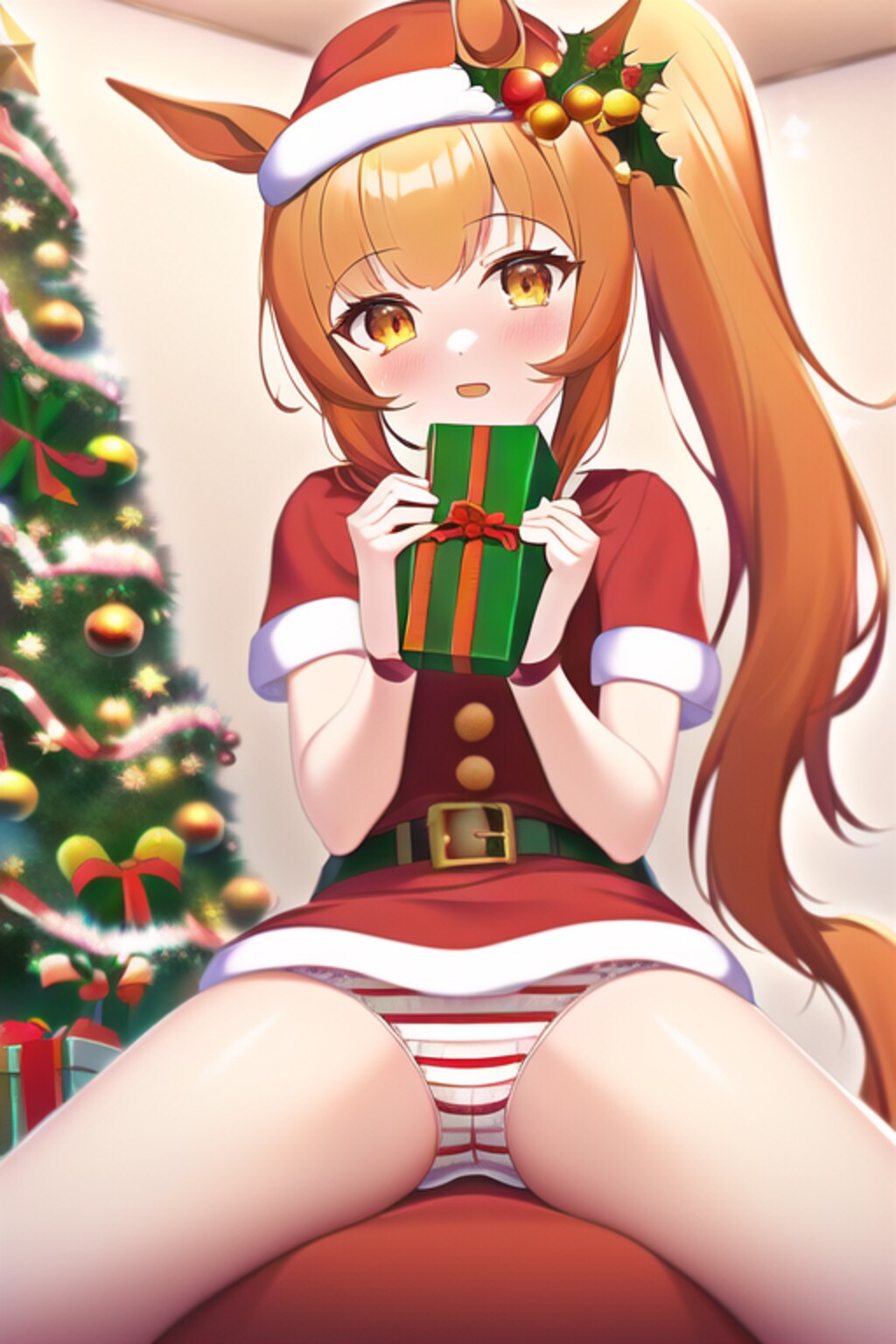 サイドポニーテールの マヤノトップガン(クリスマス)