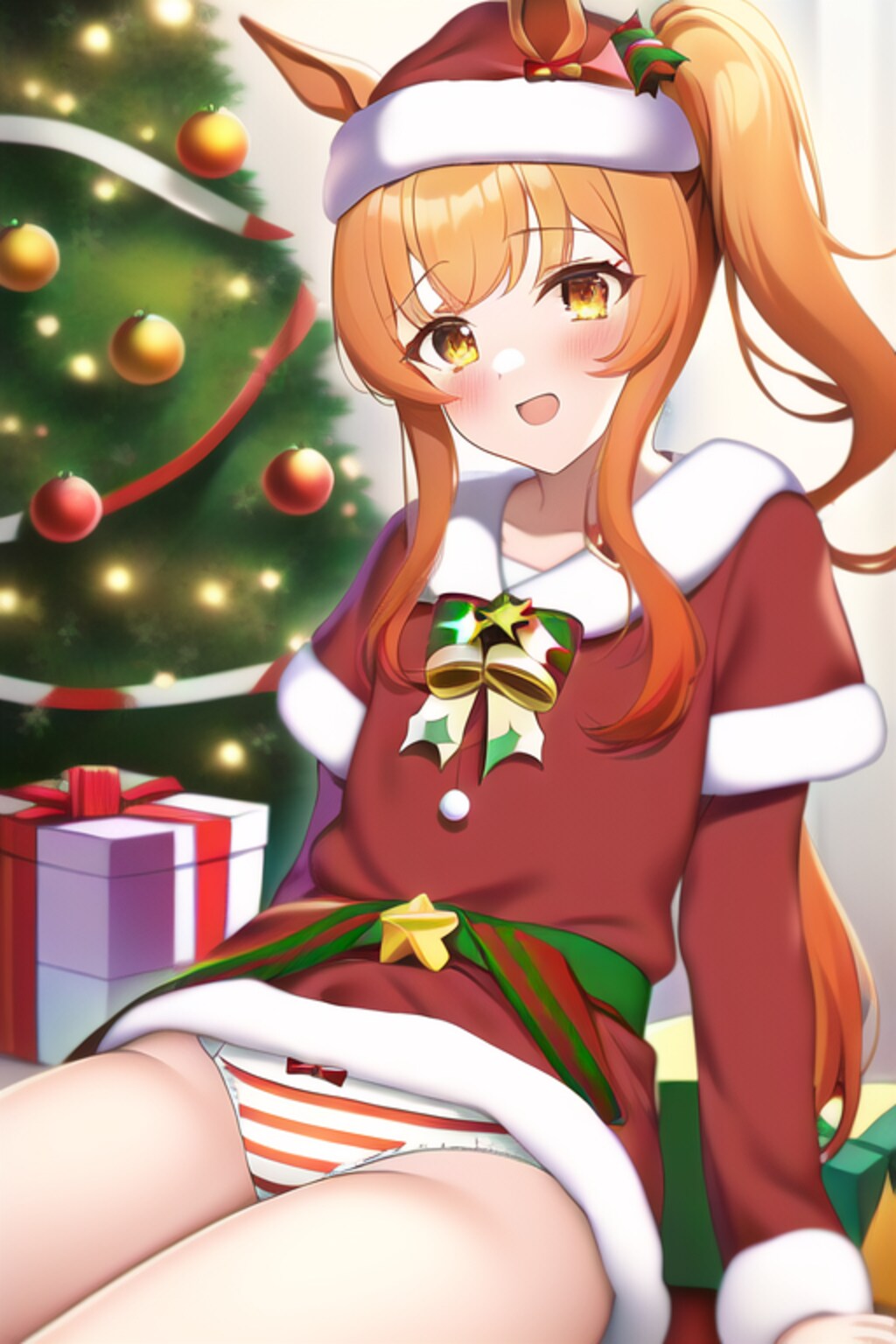 サイドポニーテールの マヤノトップガン(クリスマス)
