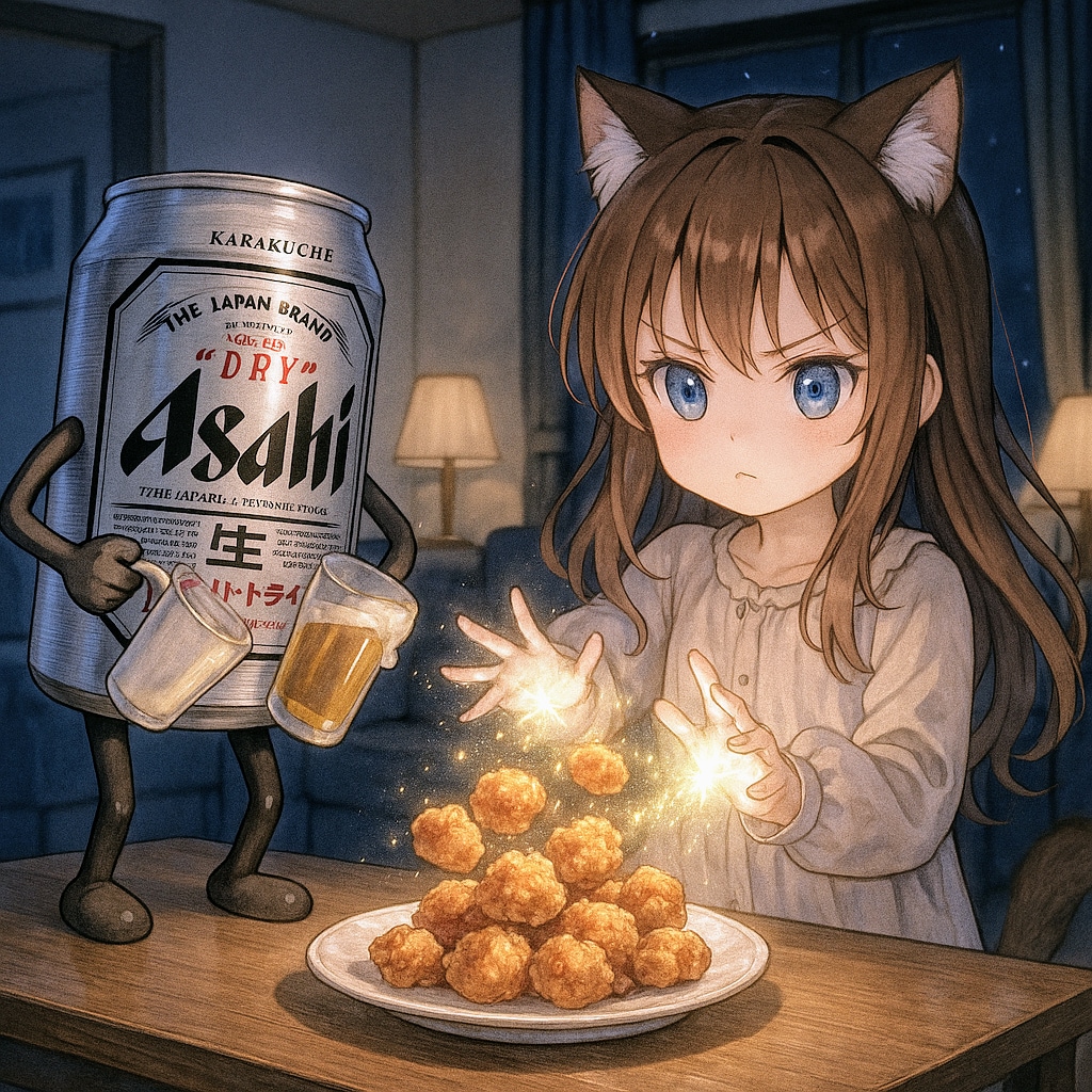 手から唐揚げを出せる超能力者の小さな女の子