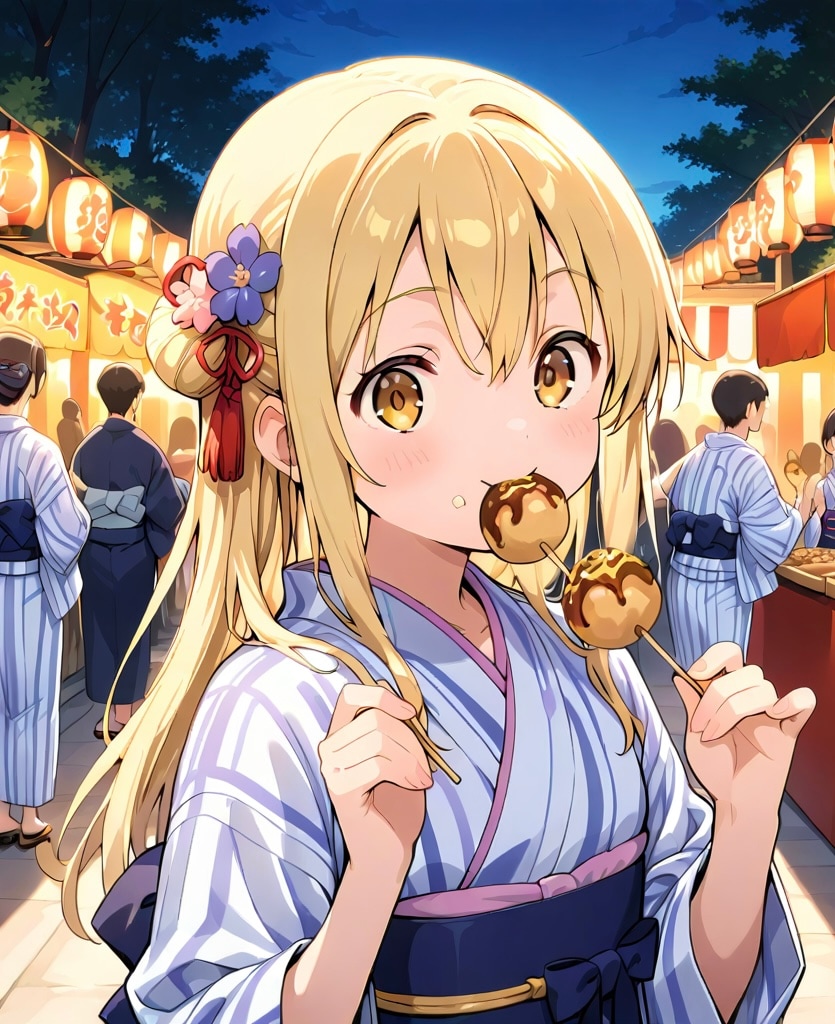 たこ焼きを食べる日咲