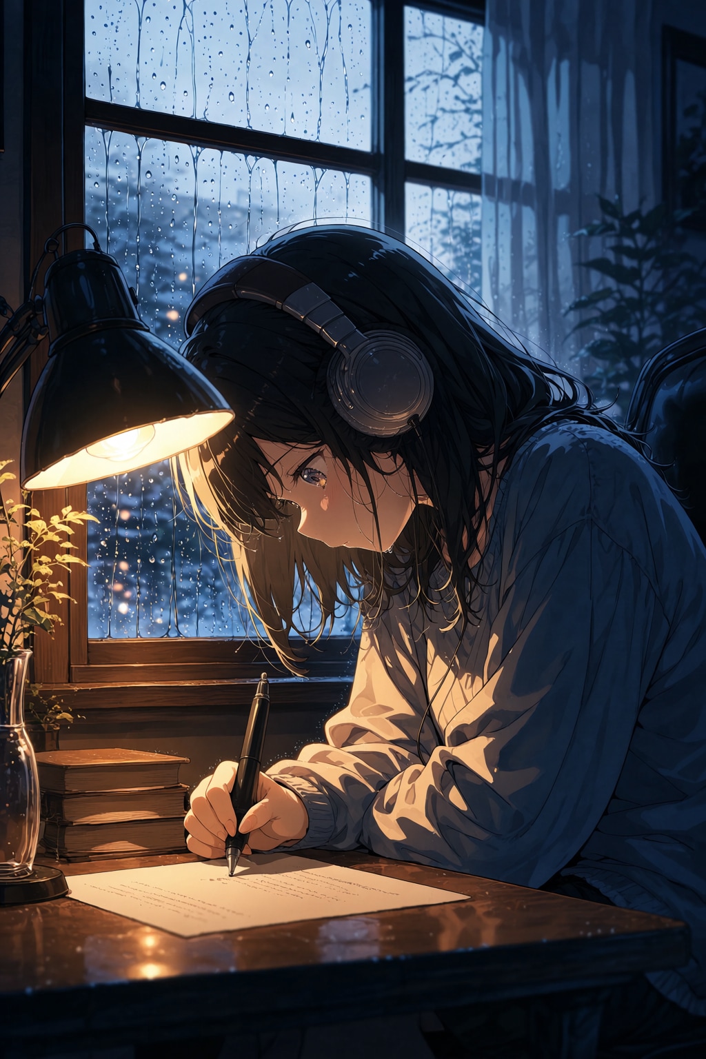 外は雨