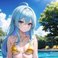 プール（青髪娘） 4枚目