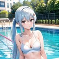 プール（青髪娘） 6枚目