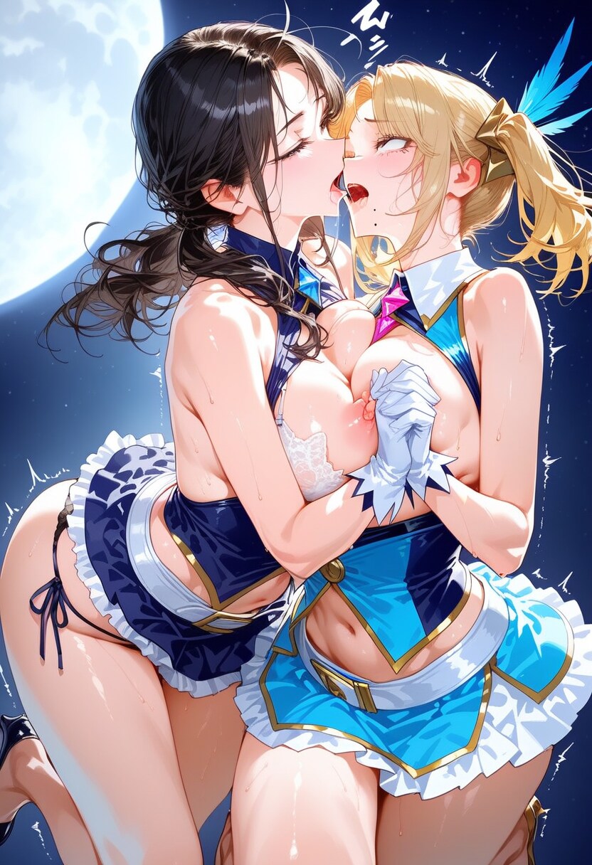 魔法少女密着レズキス、月夜のキスイキ