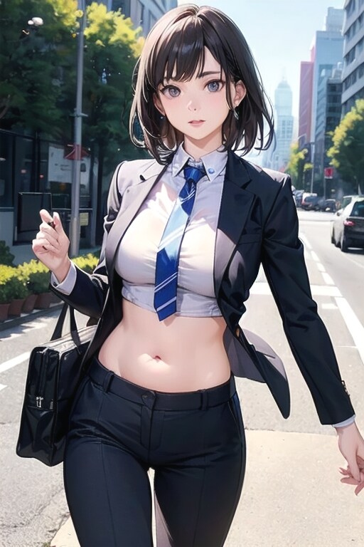 へそ出しスーツOL