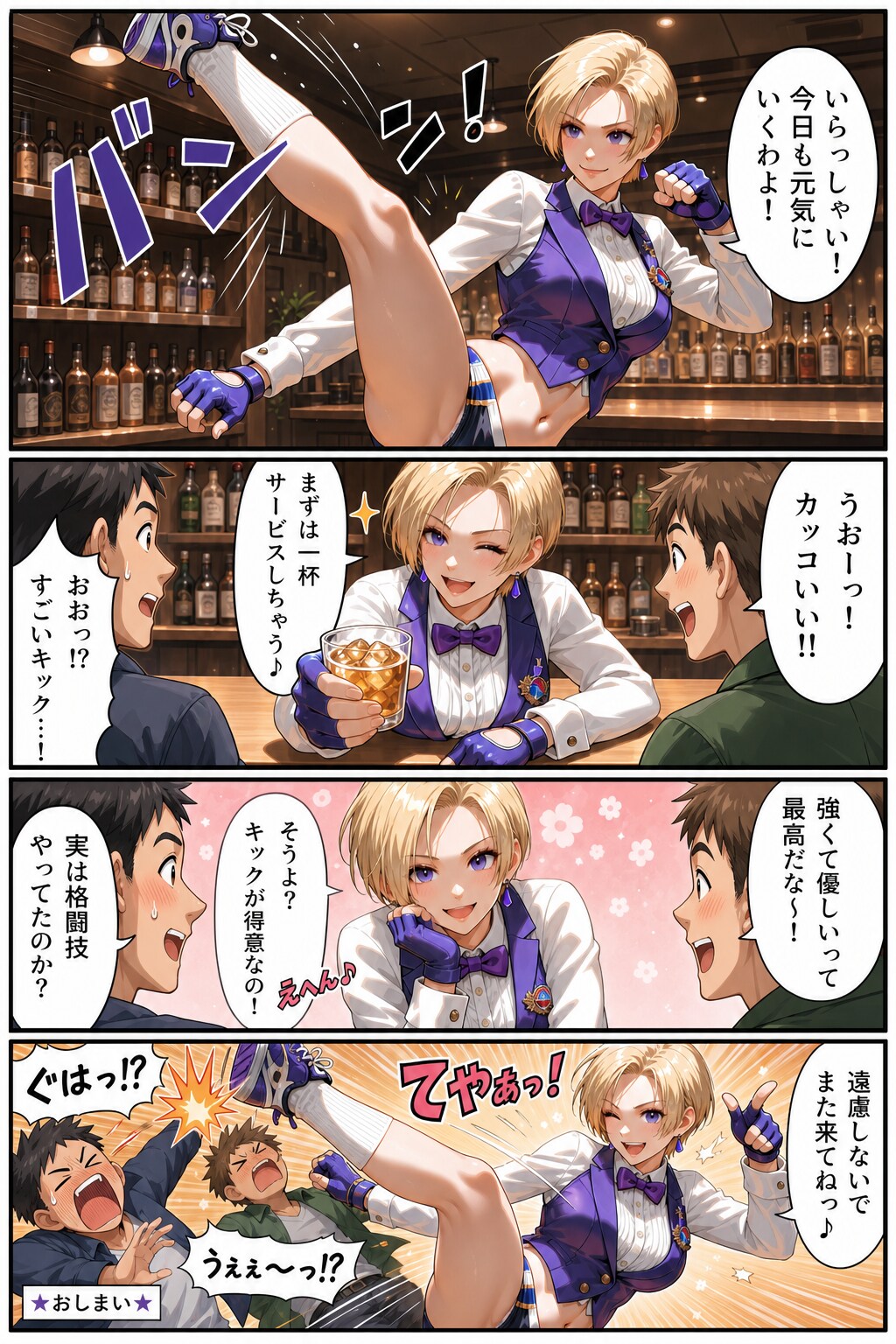 ブルマバーオーナーの４コママンガ