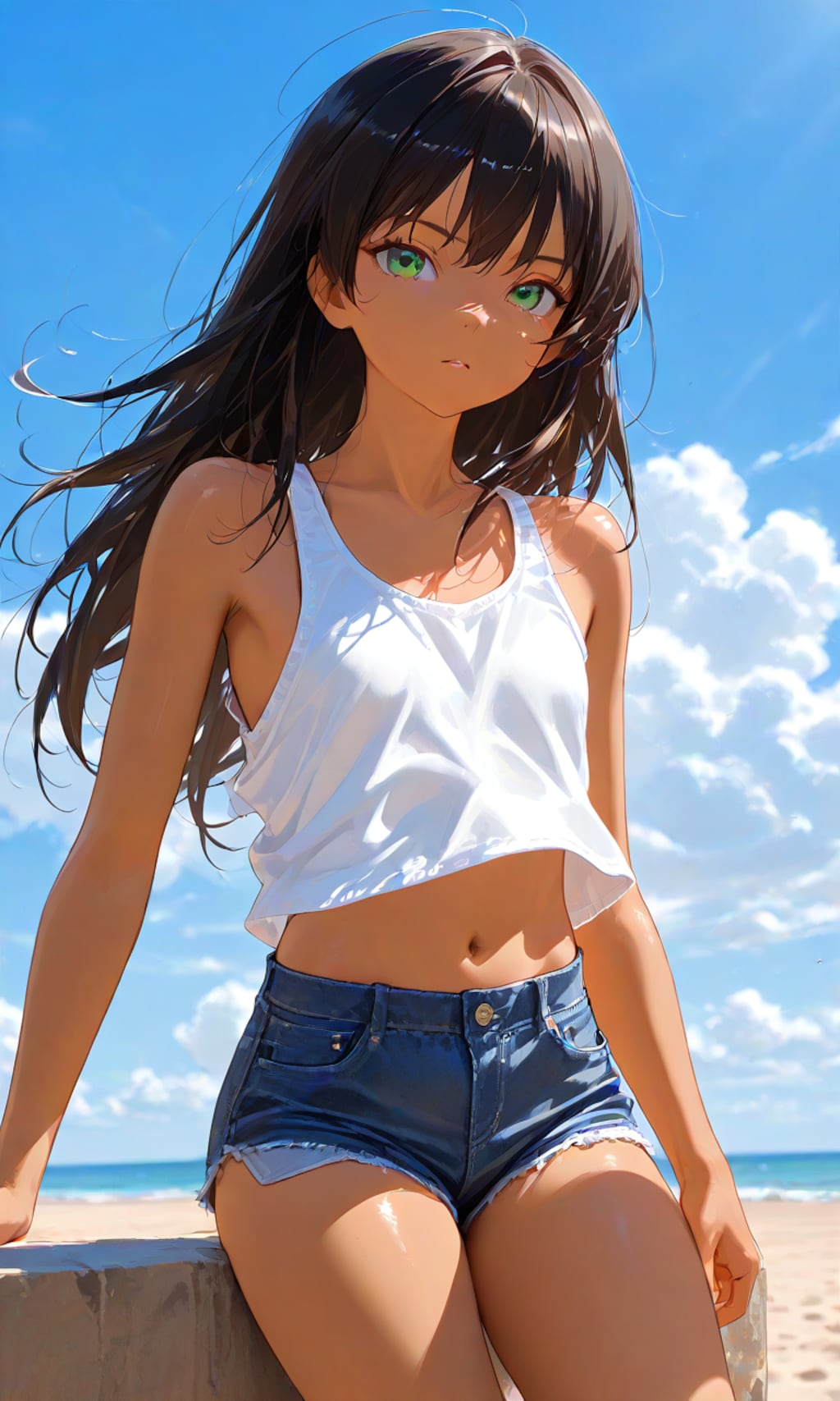 褐色黒髪