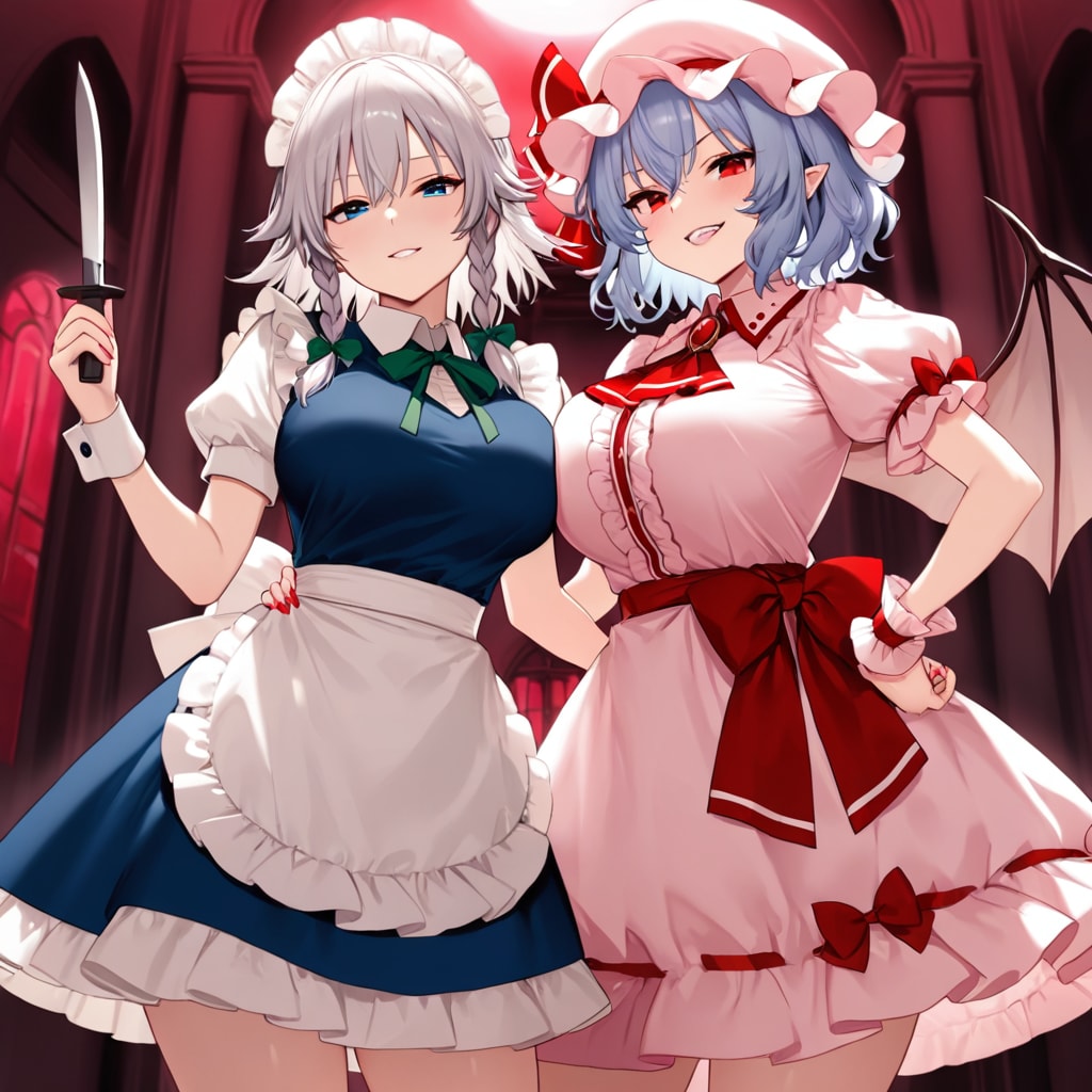 十六夜咲夜とレミリア・スカーレット | の人気AIイラスト・グラビア