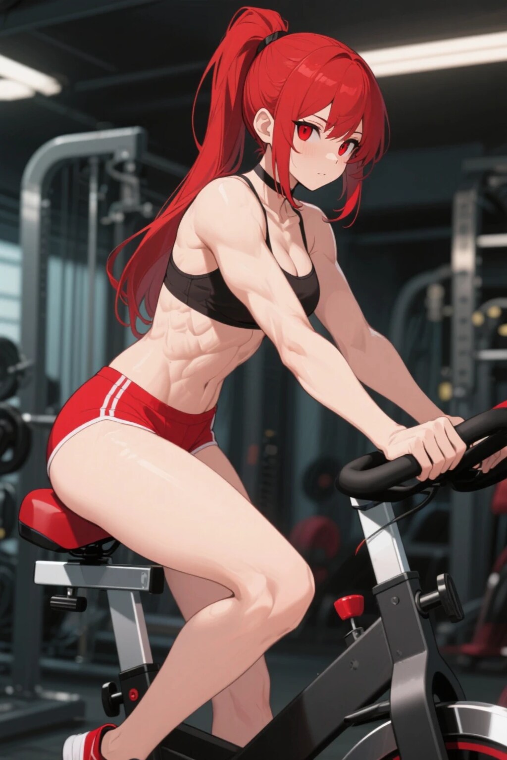 ジムサイクルに乗る