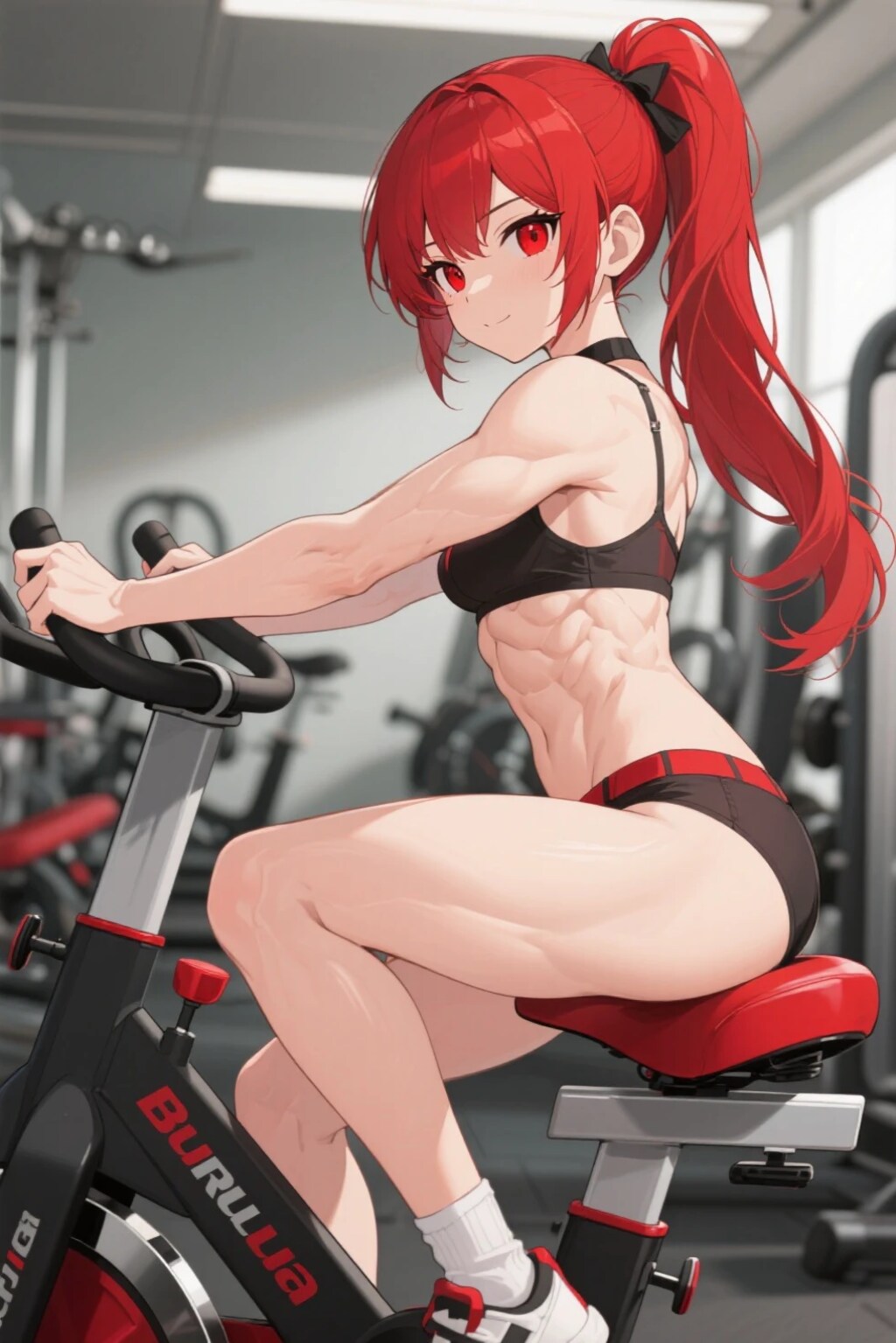 ジムサイクルに乗る