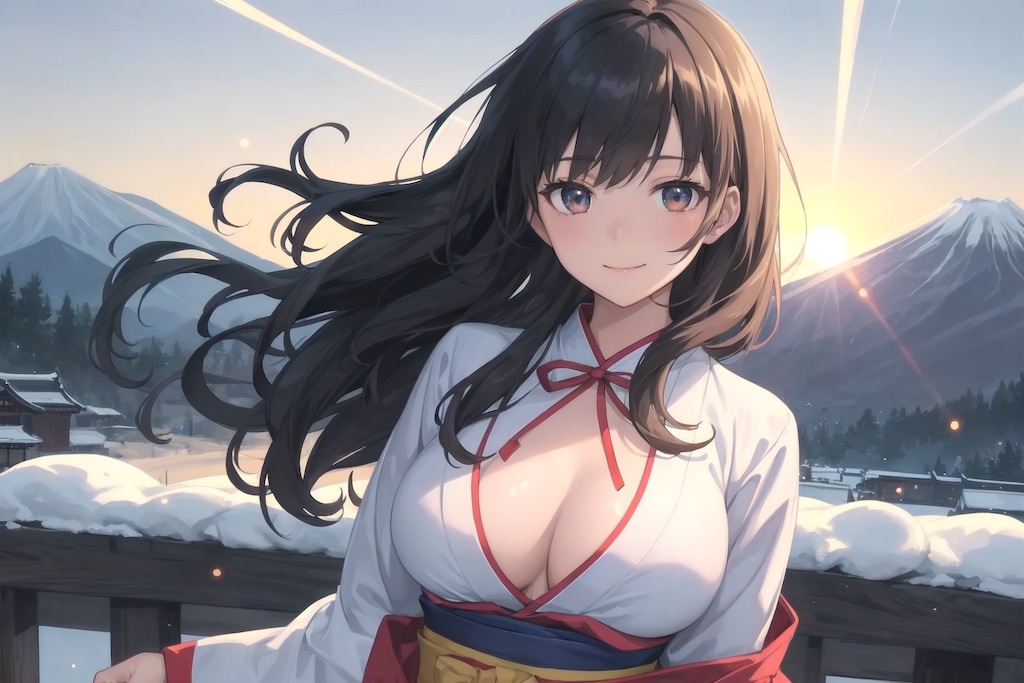 (ほぼ全モデルで) 午年初日の出と着物女子と 前半