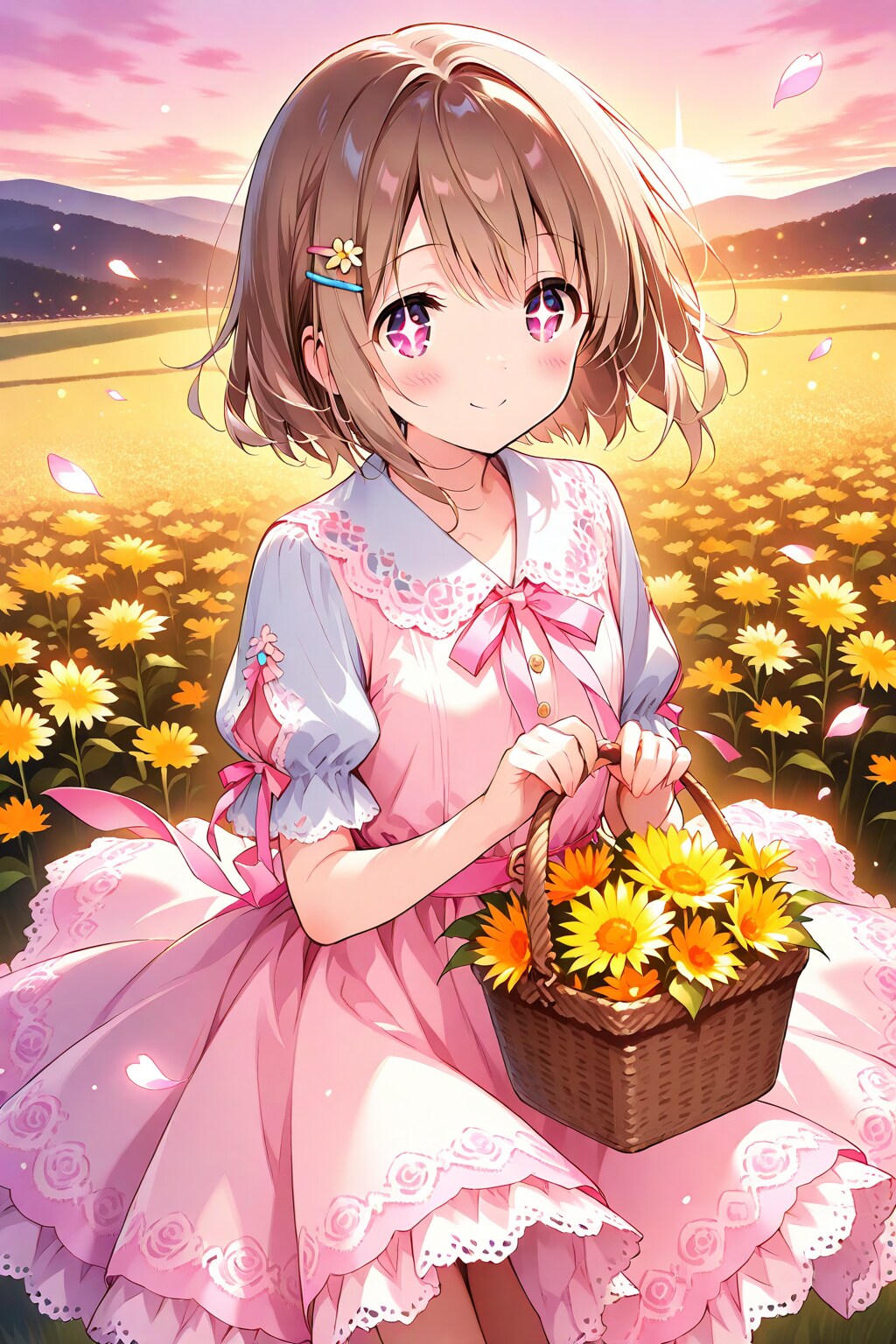 花籠に集めた夕暮れ | の人気AIイラスト・グラビア