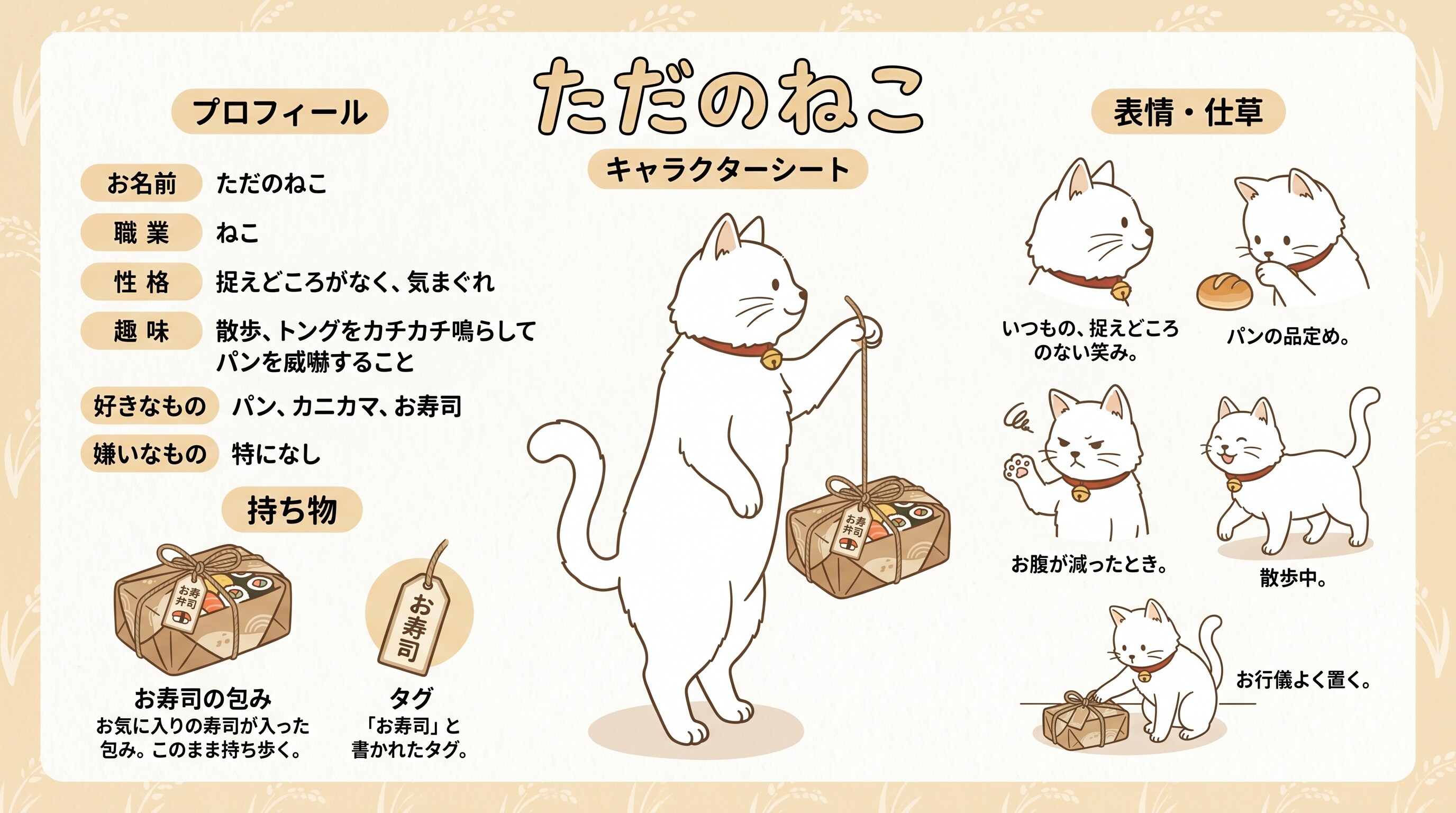 ただのねこのキャラクターシート | の人気AIイラスト・グラビア