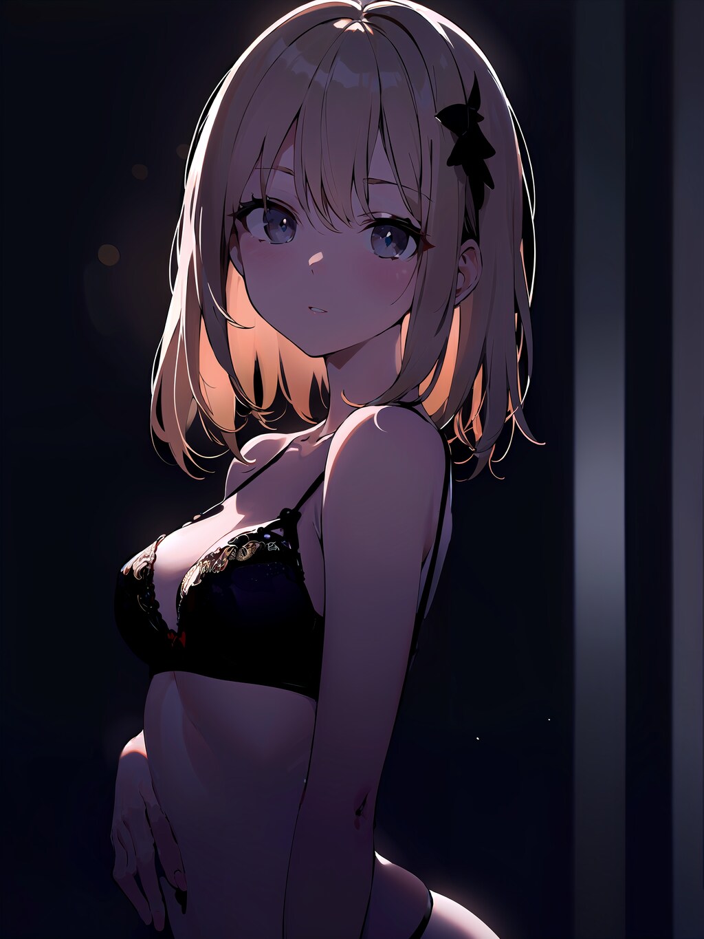 黒い下着が似合う女性