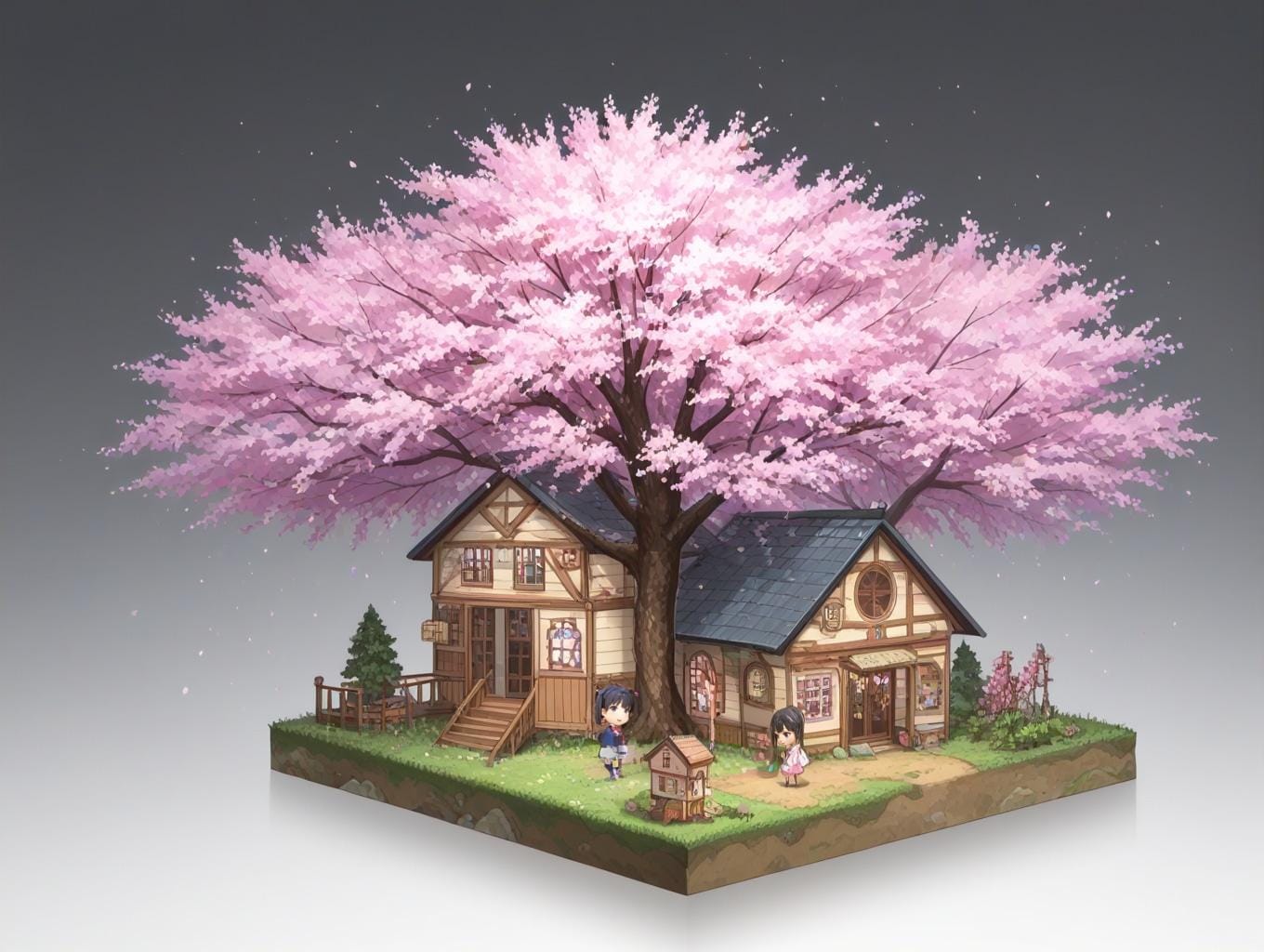 春の箱庭 -桜の木の下-