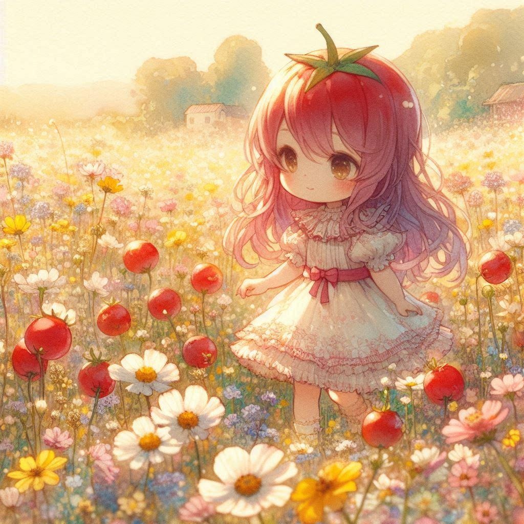 トマトちゃんとお花畑