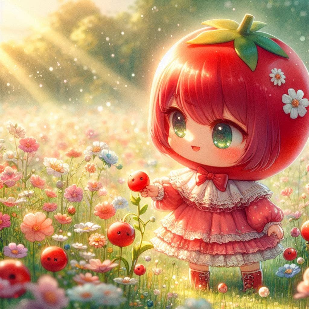 トマトちゃんとお花畑