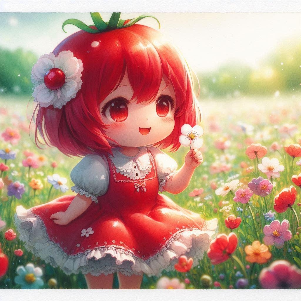 トマトちゃんとお花畑