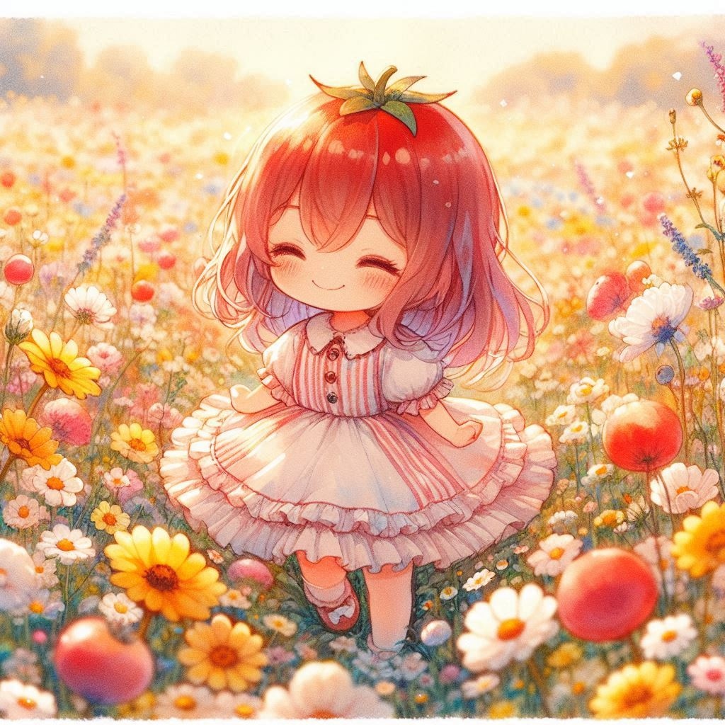 トマトちゃんとお花畑
