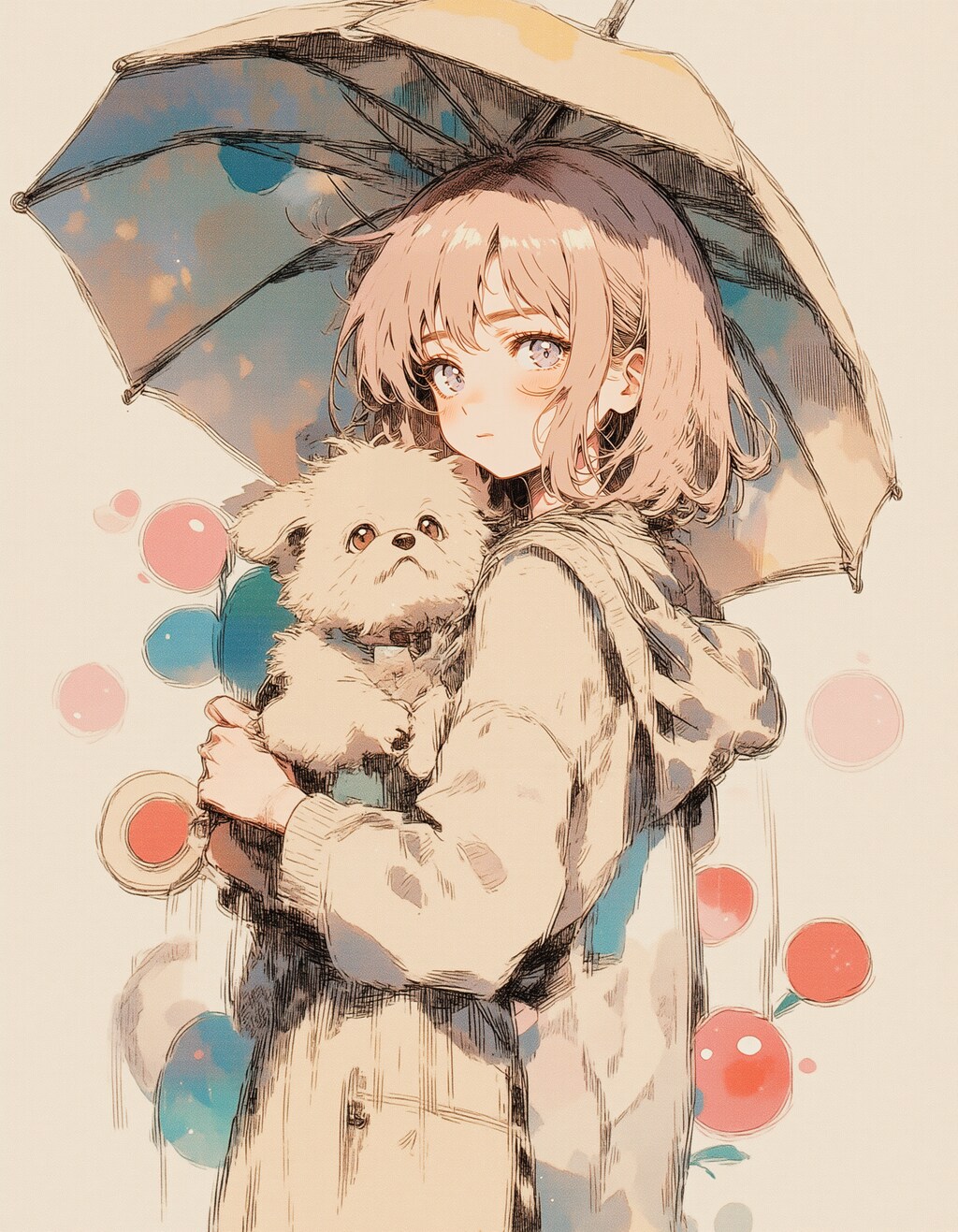 傘をさす女の子 3