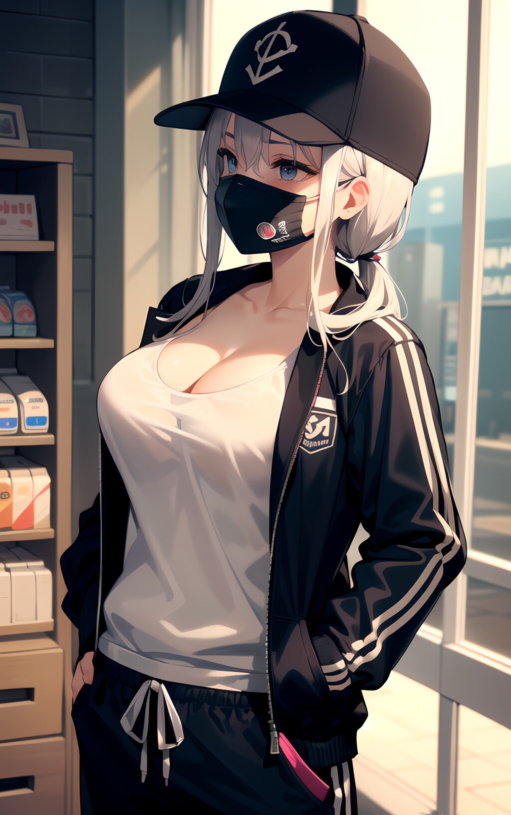 軽くコンビニに来たお姉さん