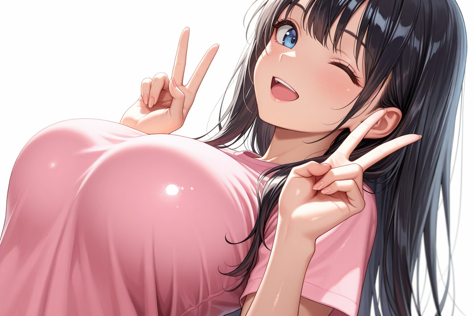 美鈴でダブルピース