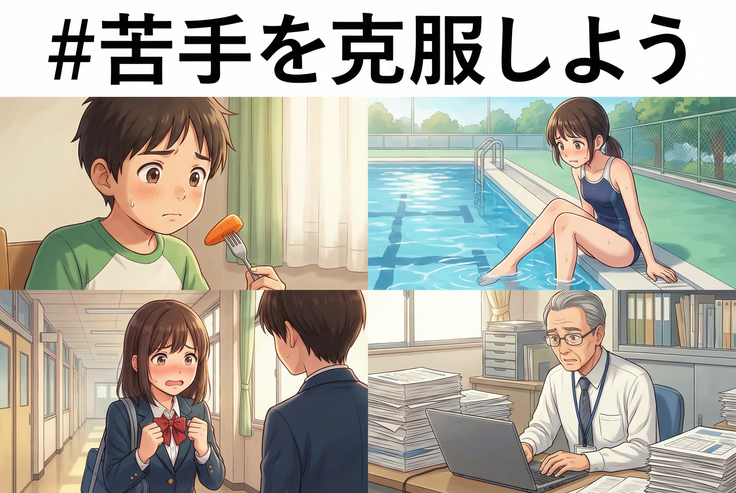 苦手を克服しよう企画バナー | の人気AIイラスト・グラビア