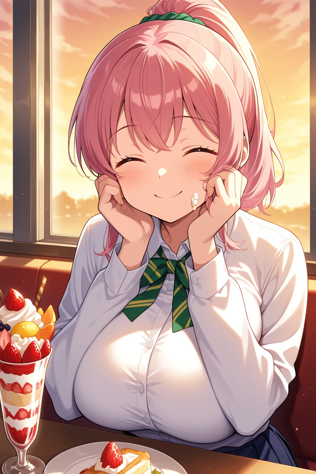 部活後に栄養補給する葵先輩