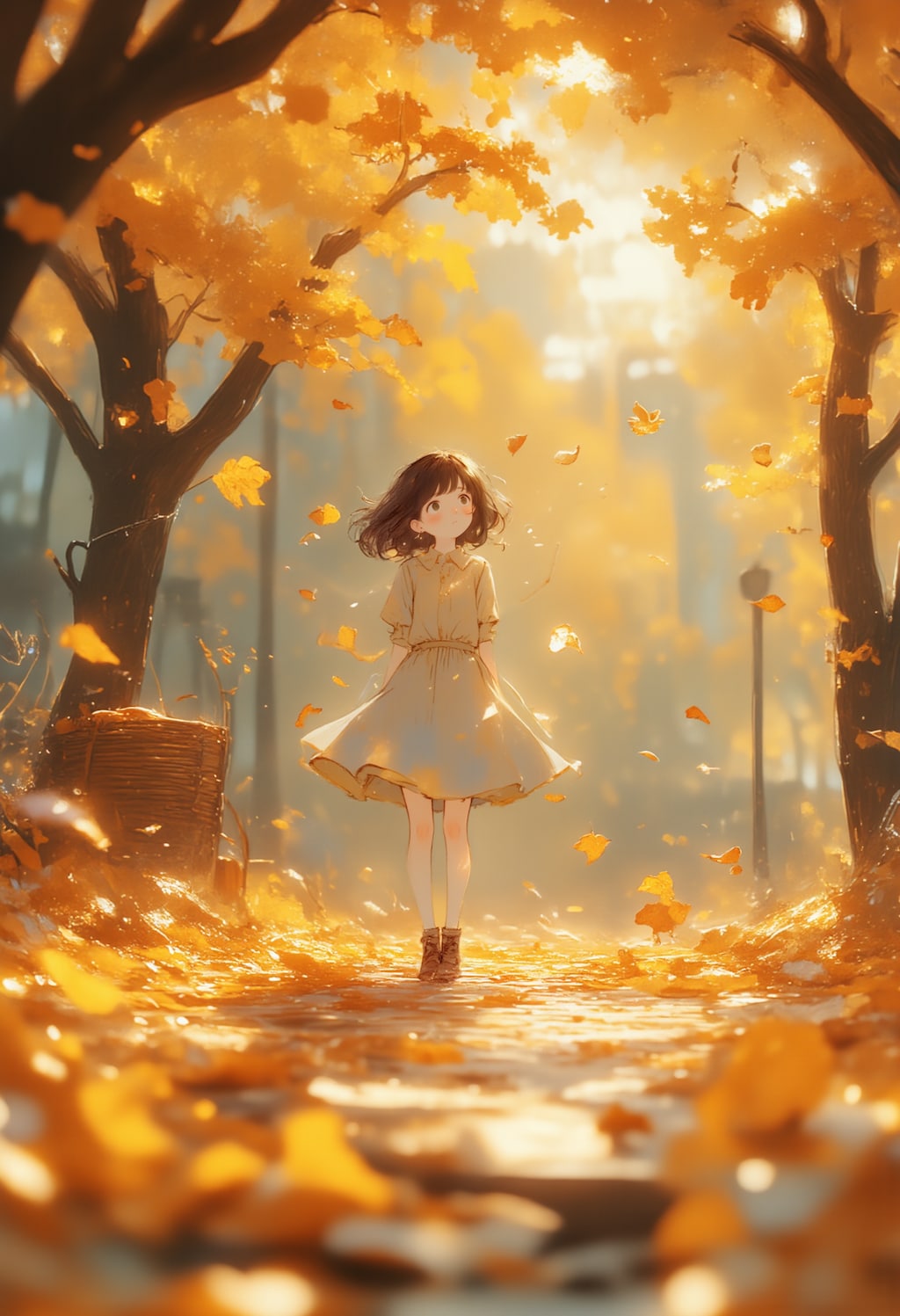 陽だまりの秋の森