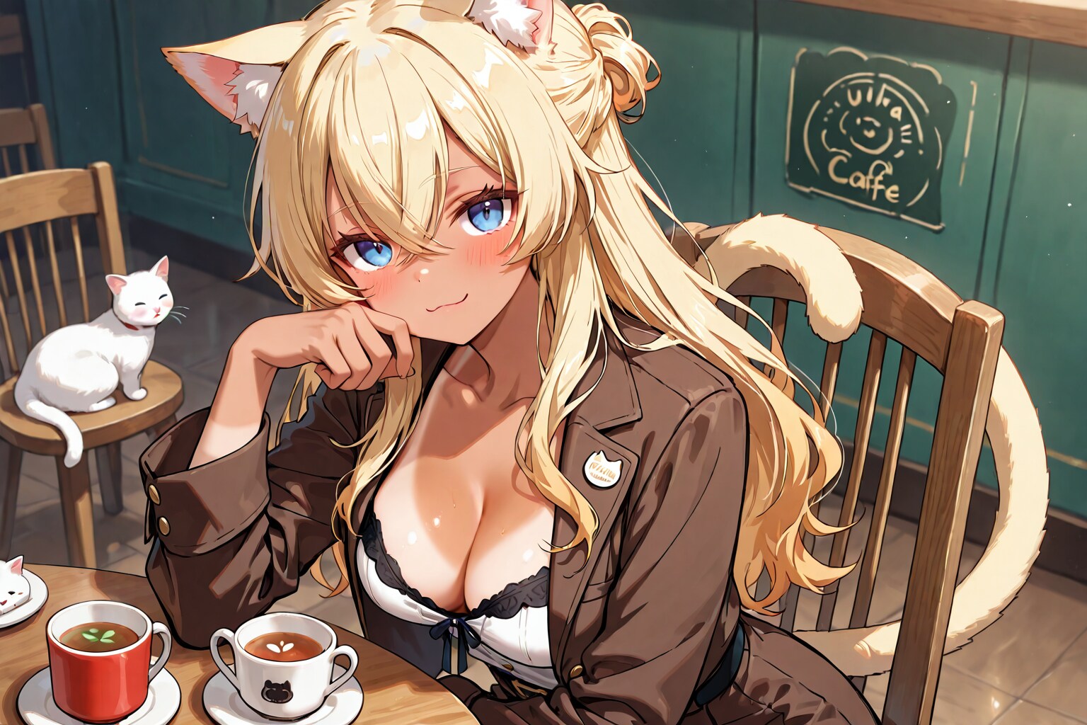 猫カフェに来た金髪ちゃん