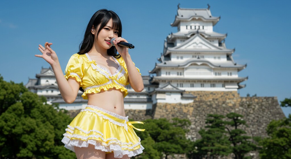 黄色担当アイドル、姫路城ライブ