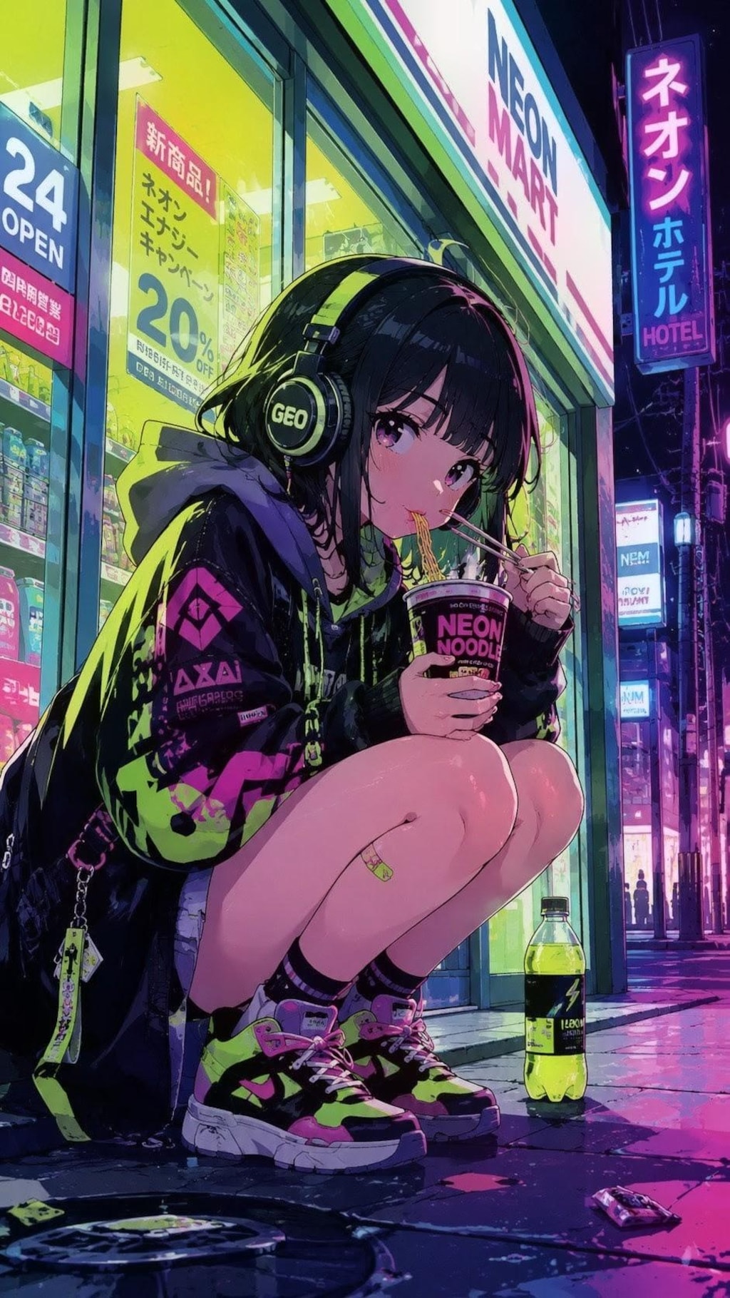 蛍光カラーアートお姉やん