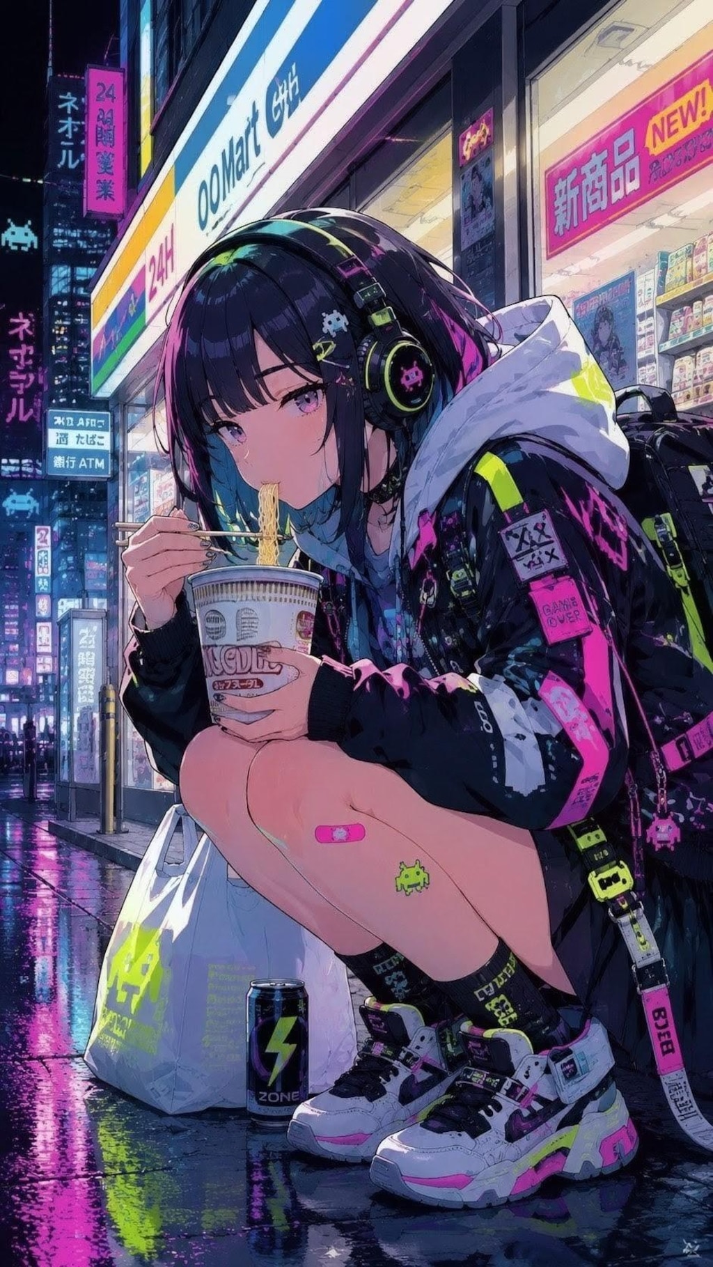 蛍光カラーアートお姉やん