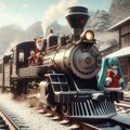 蒸気機関車とサンタ初音ミク 3枚目