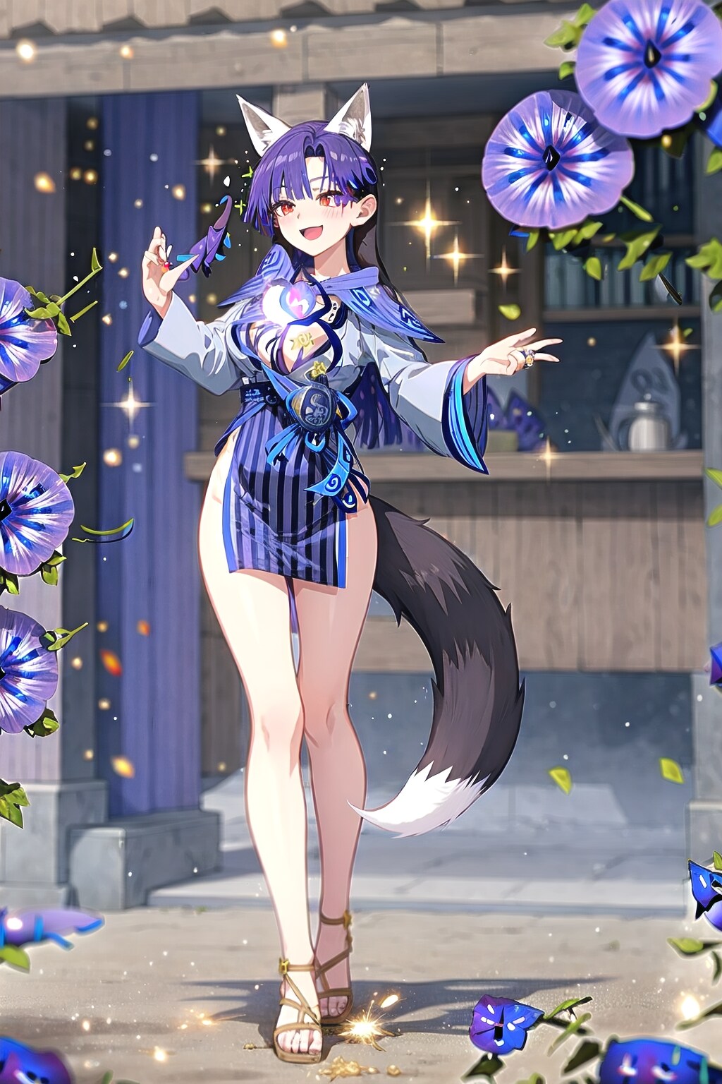 朝顔を飛ばして