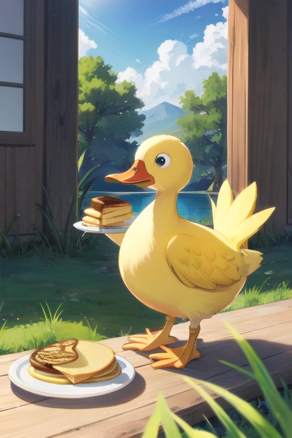 【動物】アヒル✕パンケーキ