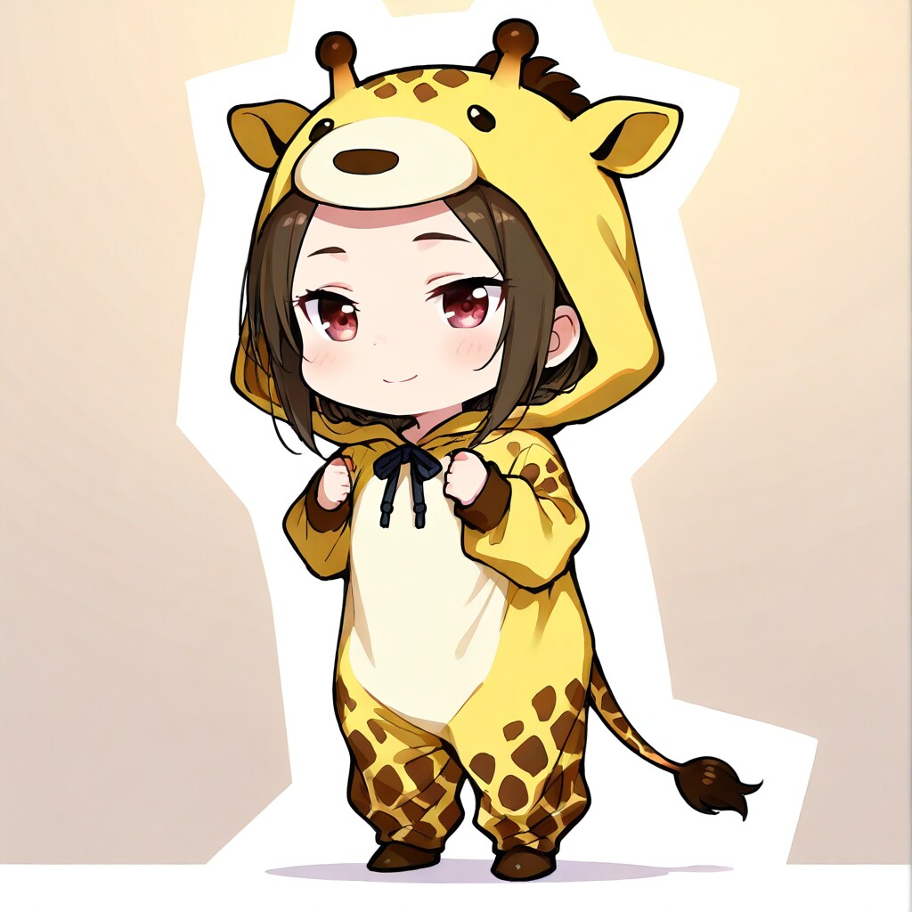 横を向いてくれなかったキリン着ぐるみちび子ちゃん