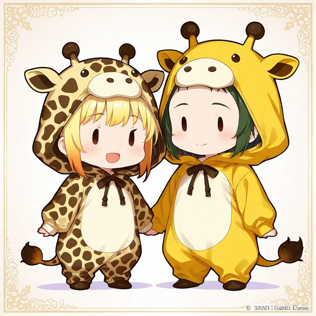 横を向いてくれなかったキリン着ぐるみちび子ちゃん