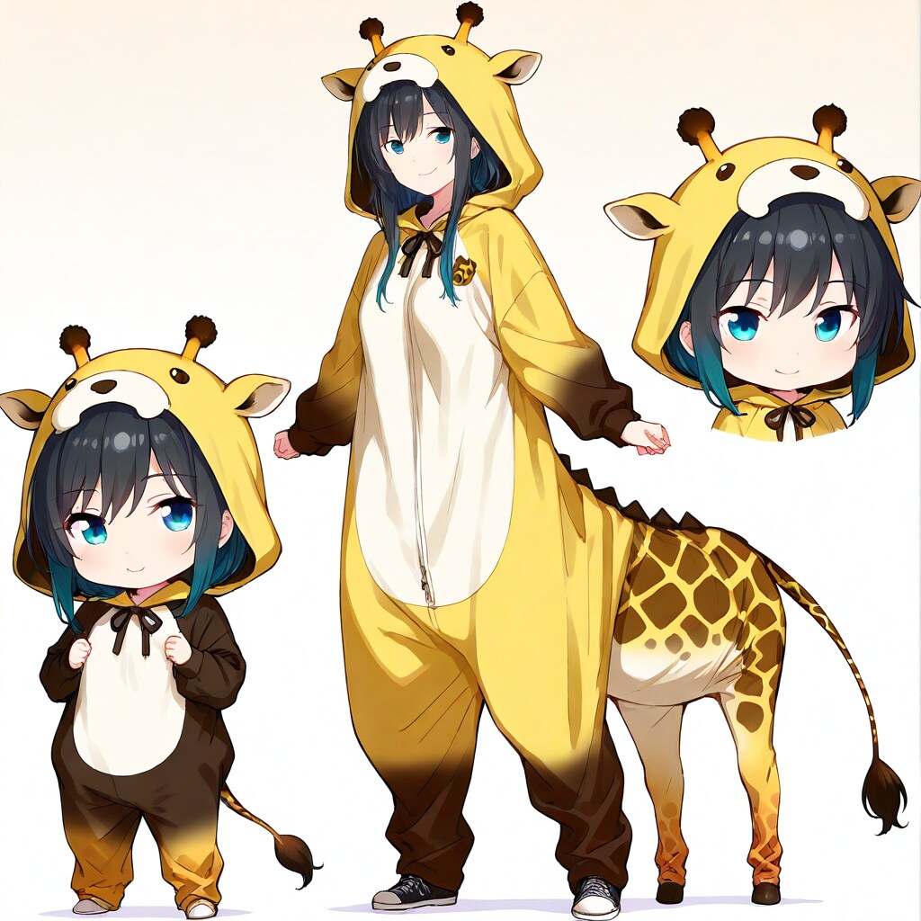 横を向いてくれなかったキリン着ぐるみちび子ちゃん