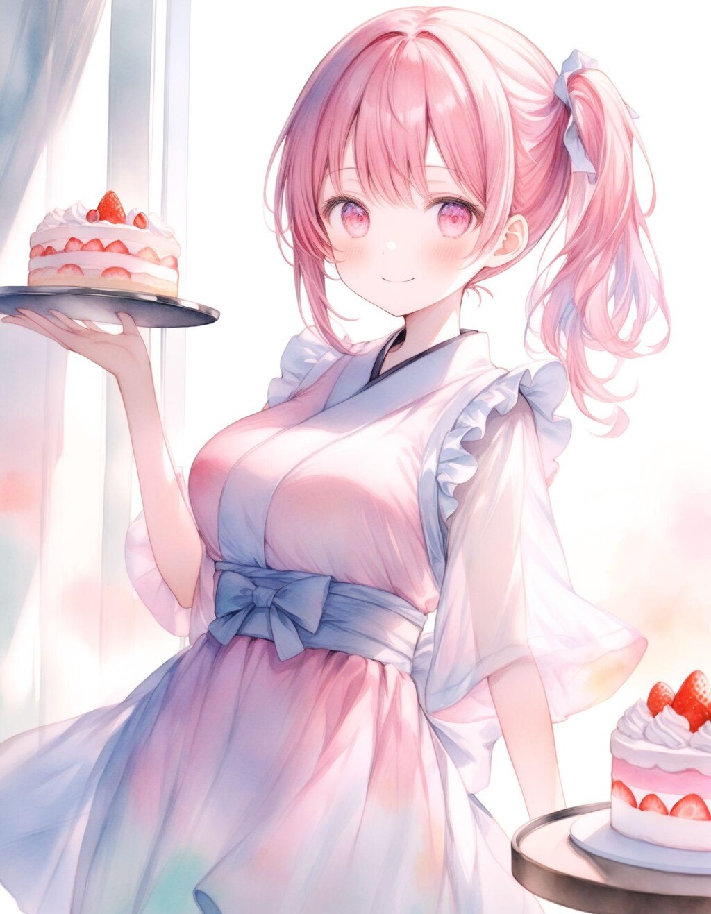 ピンク髪の和メイドちゃん　５