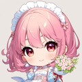 桜とピンク髪ちゃん 2枚目
