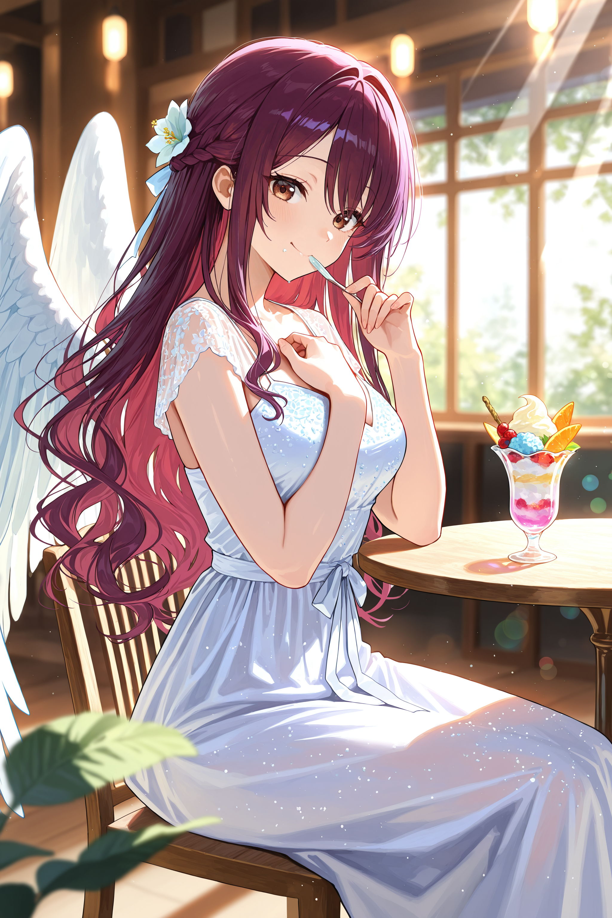 天使さんのスイーツタイム | の人気AIイラスト・グラビア