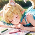 お絵描き中に眠る 11枚目