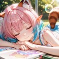 お絵描き中に眠る 6枚目